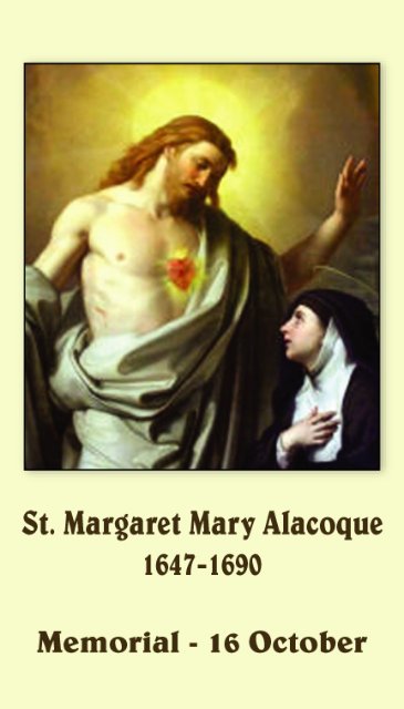 ST MARGARET MARY ALACOQUE  PRAYER CARD